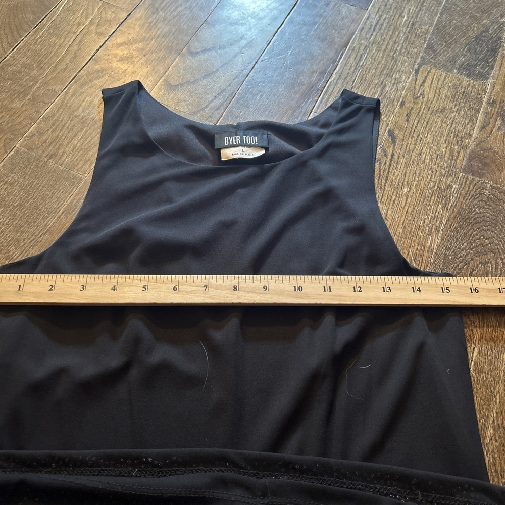 90s Dress Large Byer Too! Black Glitter Made In USA Y2K - Picture 4 of 5